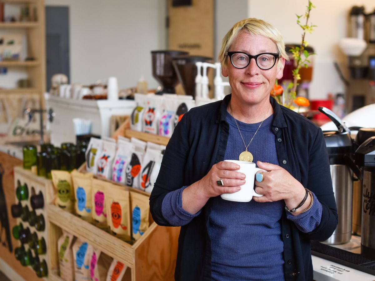 Glenda Bradshaw poses at Clyde Coffee