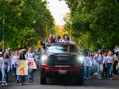 A truck in the 2025 Homecoming Parade