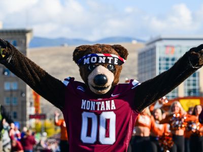 Monte at homecoming parade