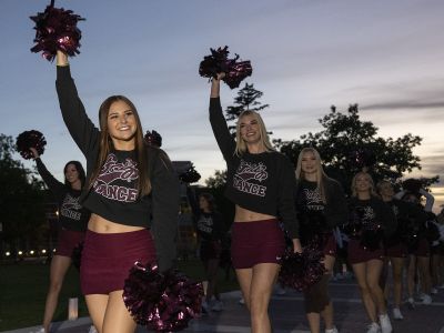 Dance Team cheering at the 2022 Yell Night Pep Rally