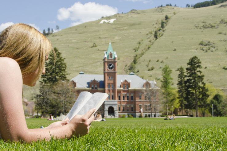 Photo of person reading a book on the Oval