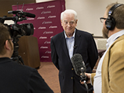 Dennis Eck attends a press conference.