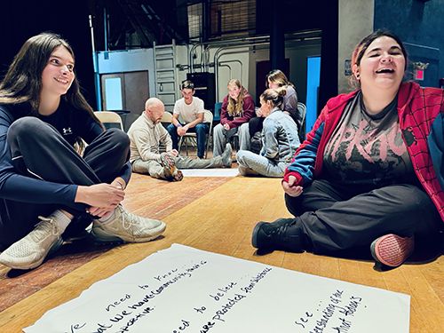 Students participate in a State of Mind theater workshop