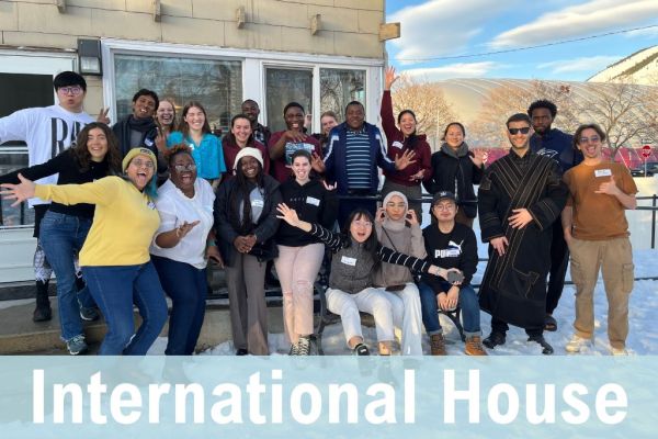 Group of students in front of International House