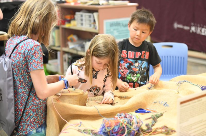Children sewing