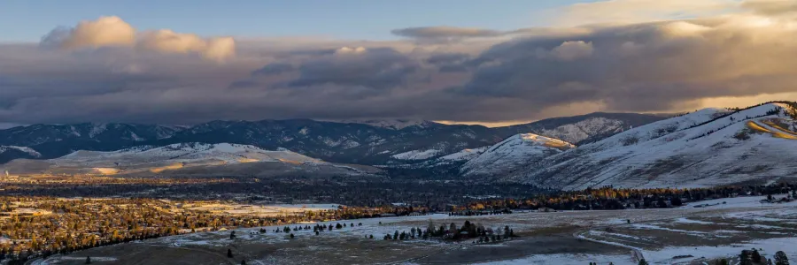 Scenic Winter views of the Missoula Valley.