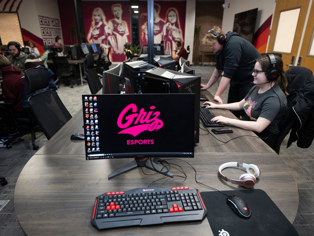 Esports students hang out in the Gaming Den at UM