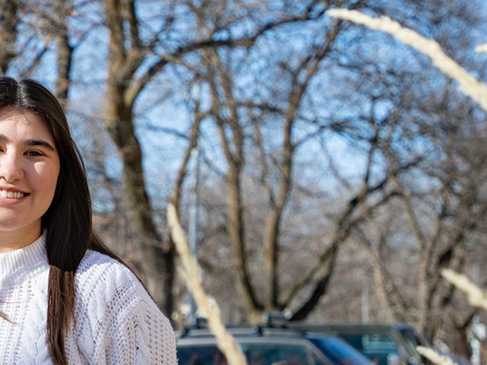 Women’s, Gender & Sexuality Studies major Micaela Murphy poses for a photograph on campus