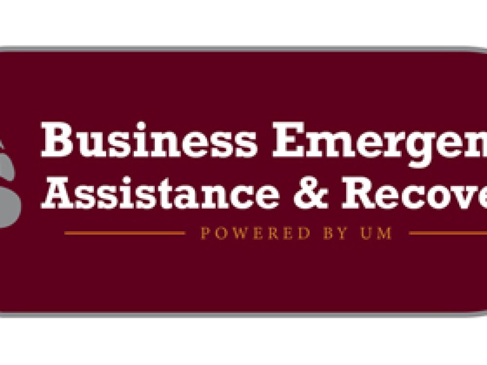 Business Emergency Assistance and Recovery Powered by UM initiative logo