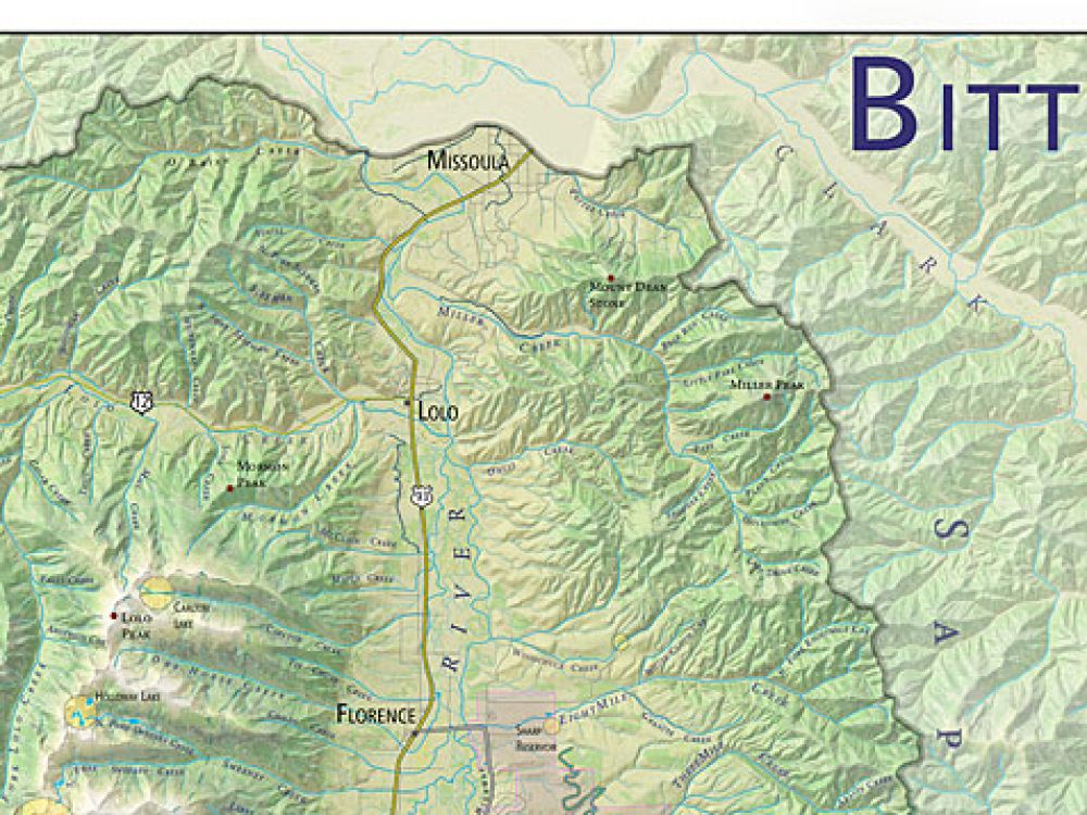 A map of the Bitterroot Valley