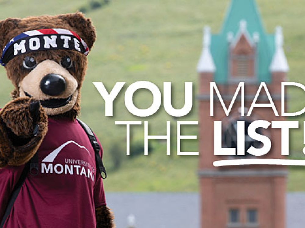 Monte points with the text: You Made the List!