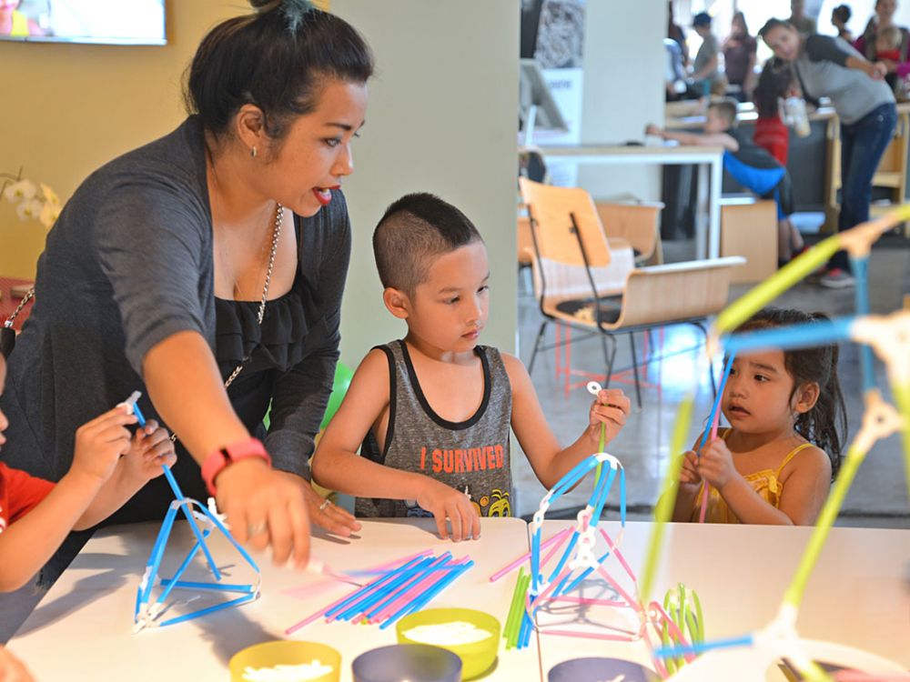 A family plays and learns together at spectrUM.