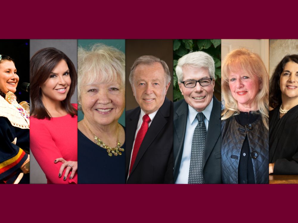 There are seven headshots of this year's Distinguished Alumni