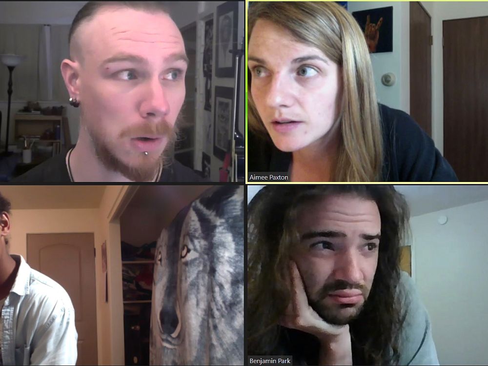 Four students act on Zoom