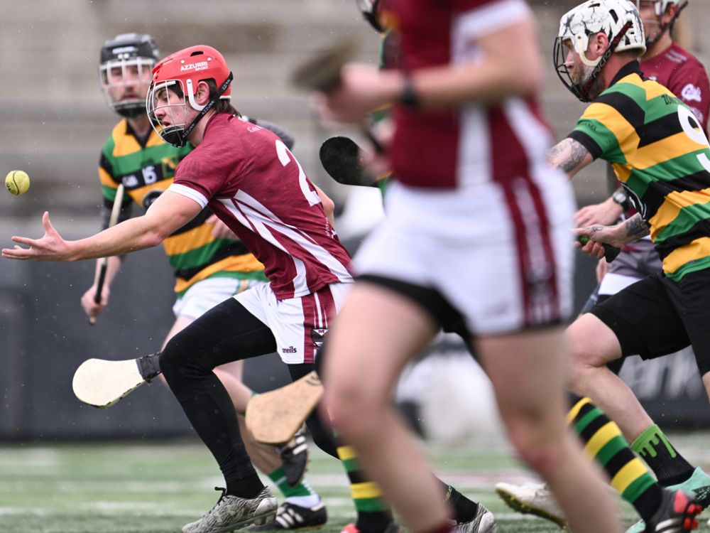 A photo of a UM hurling player. 