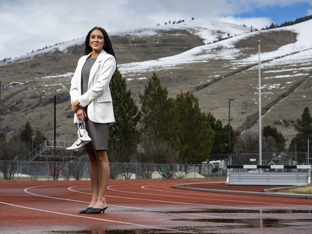 Photo of Carly Smiedala on track