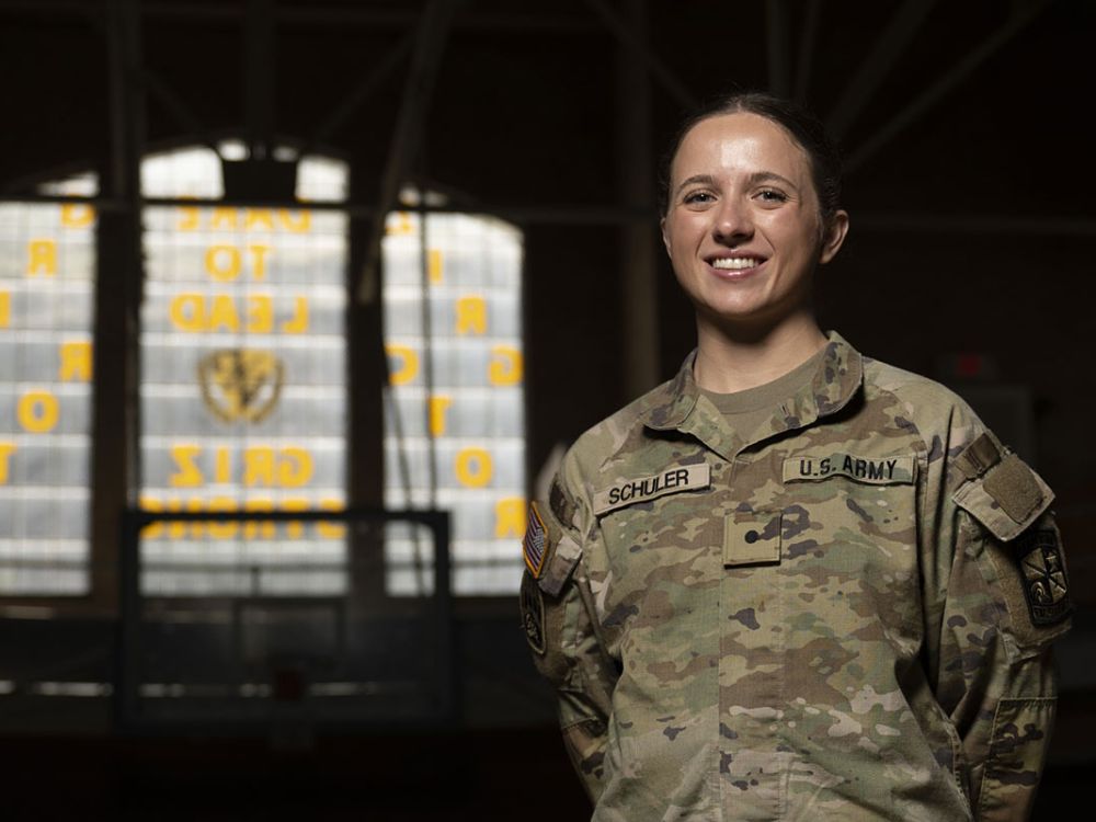 A picture of Hannah Schuler in her ROTC uniform.