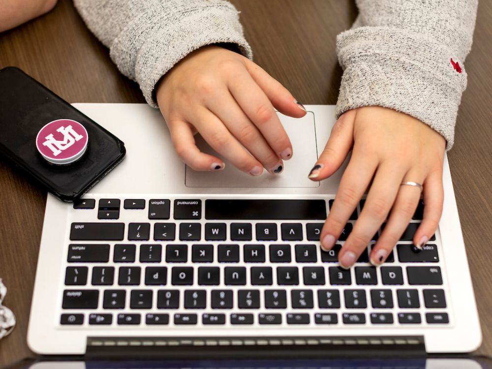 Student at laptop computer