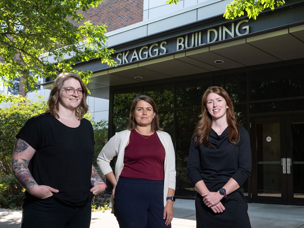 UM researchers Sophia Newcomer, Sarah Michels and Alexandria Albers
