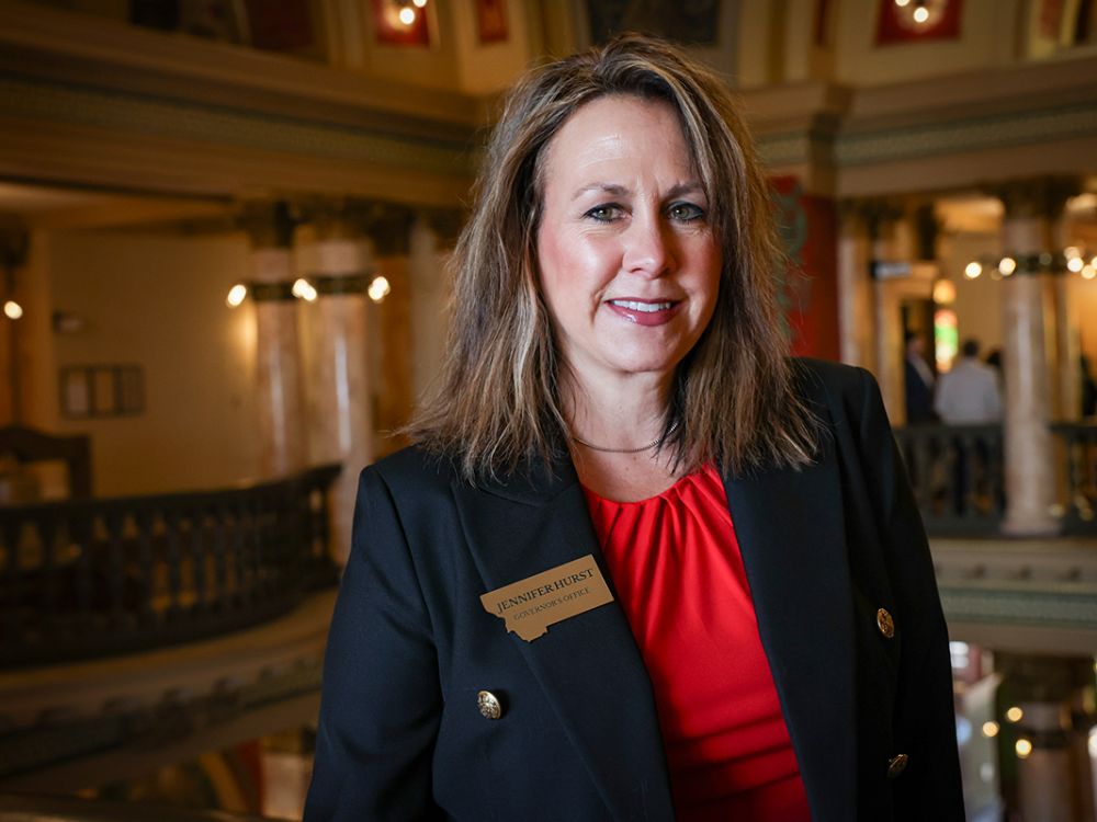 UM law student Jennifer Hurst posed within the Montana State Capitol Building.