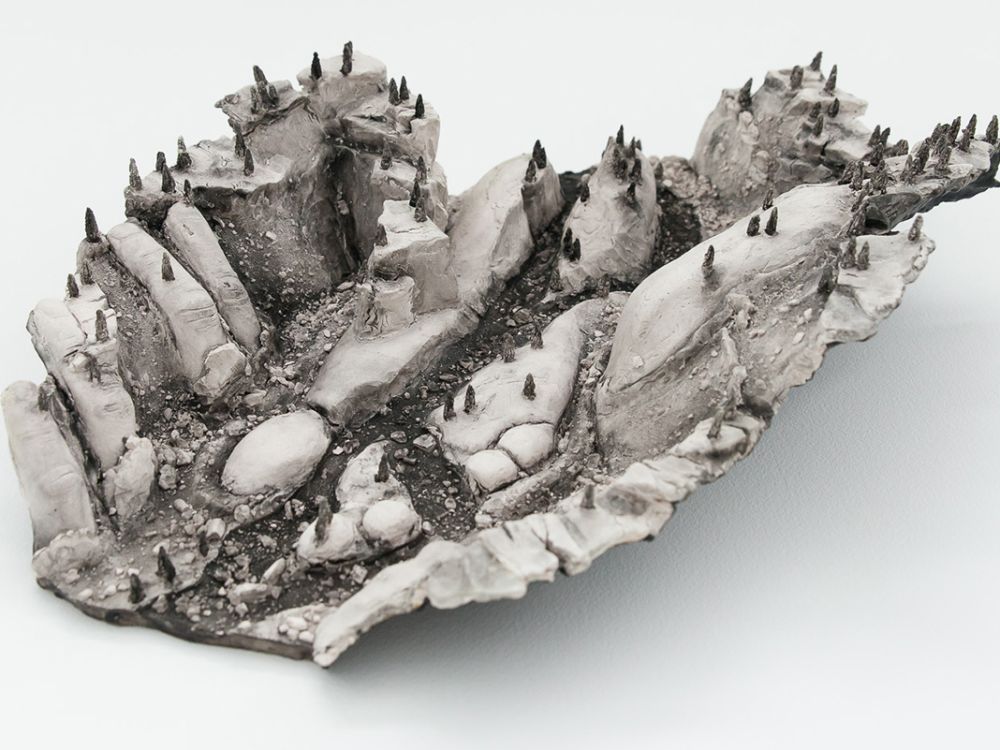 A stoneware art piece.