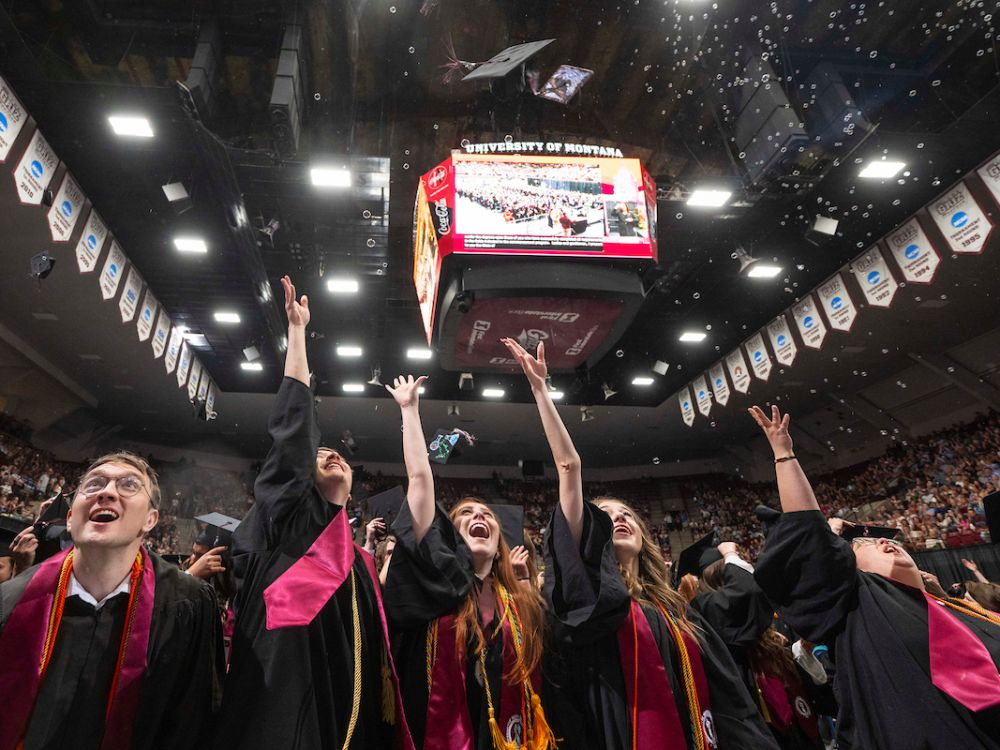 Student celebrate after commencement