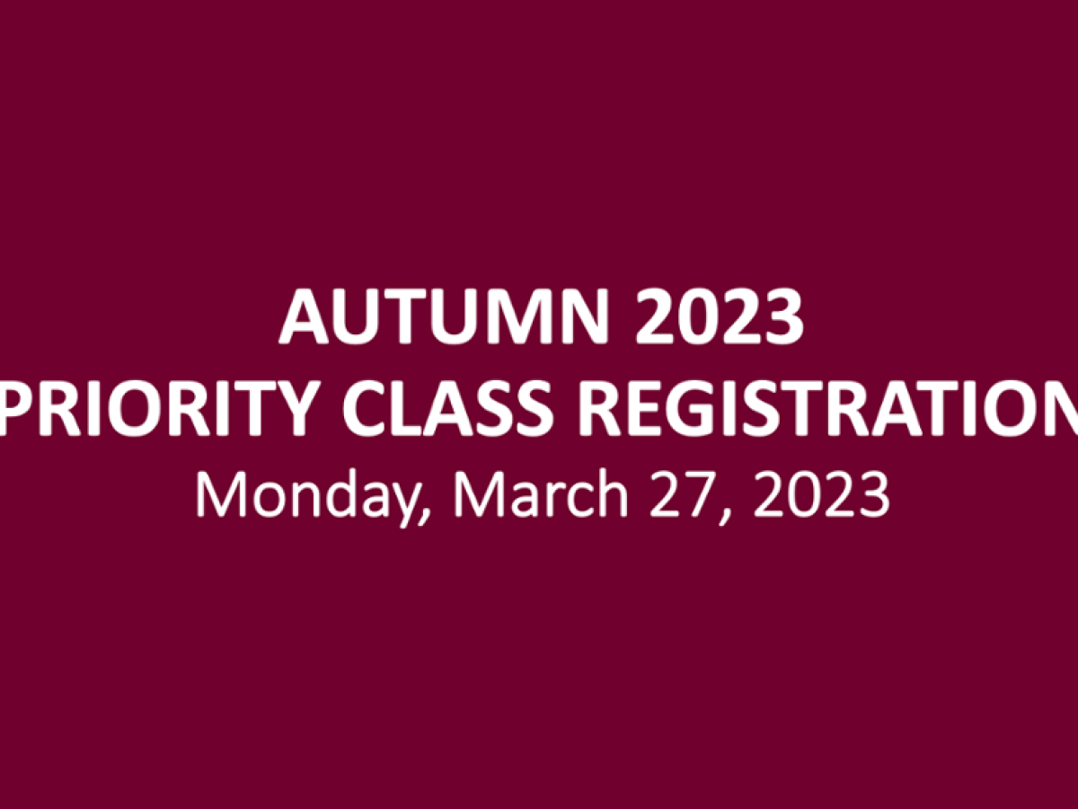 Autumn 2023 priority class registration