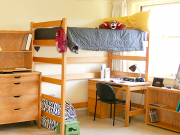 Half lofted bed online dorm