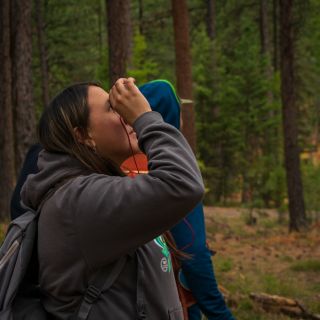 Student in forestry class