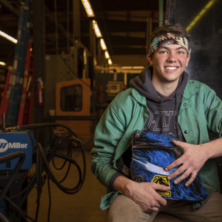 Photo of welding student