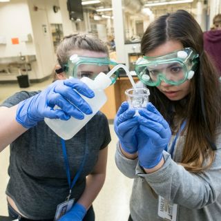 Students doing chemistry