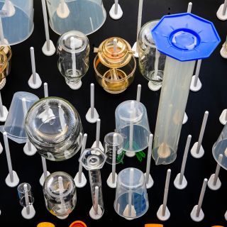 many different pieces of lab equipment