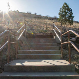 stairs at beginning of M Trail