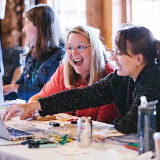 Teachers at a professional development workshop