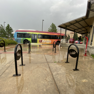 udash bus parked outside Lewis & Clark transit hub