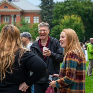 Faculty and Staff mingle on the Oval