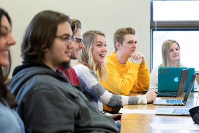 Students take part in a lively discussion in a Creative Writing class.