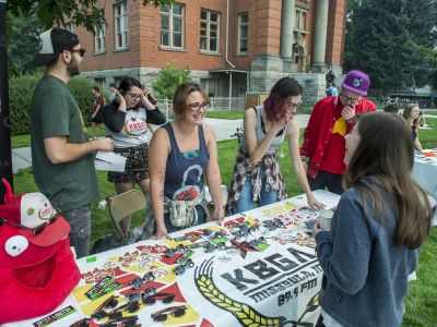 KBGA College Radio promoting themselves at a table