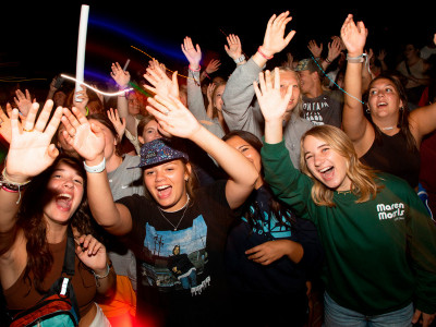 Students at a karaoke concert