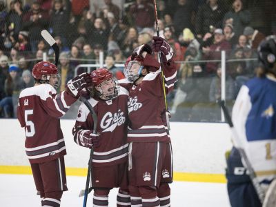 Griz Hockey Celebrating vs. MSU