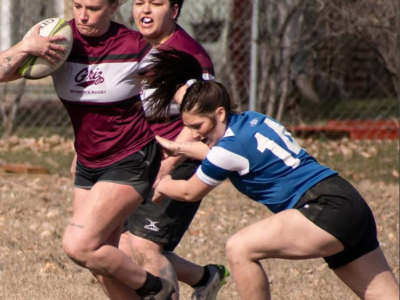Grizzly Women's Rugby Player with Ball