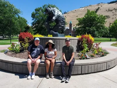 Demi Good Rider (Piikani Nation, Canada), Maduni Ranasinghe (Lethbridge, Canada), and Thunder Crowshoe (Piikani Nation, Canada)