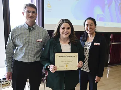 Chae Clearwood posing with two people