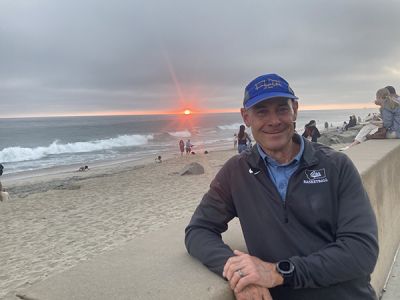 Brian Fruit at the beach as the sun sets