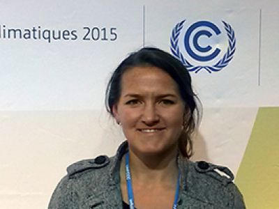 student at climate conference