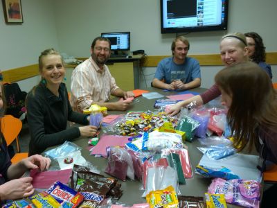 UMGS members preparing appreciation 'goody' bags for CNAs as part of Nation Nursing Home Week.