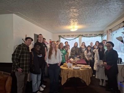 Group of students and staff posing for a photo
