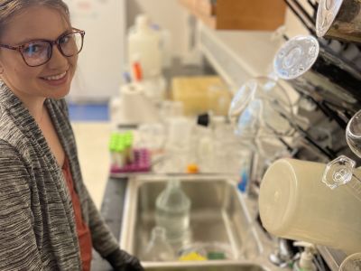 Student doing research in a lab