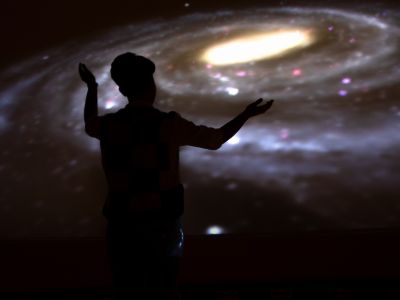 UM student in observatory