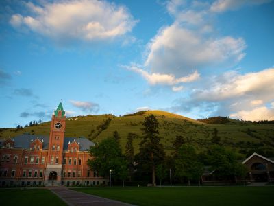 UM Main Hall and Davidson Honors College Evening